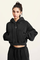 Raglan Fleece Cropped Hoodie - Fried Snowflakes