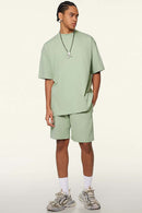 Oversized Cooling Raw-Edge Tech Tee - Halo Green