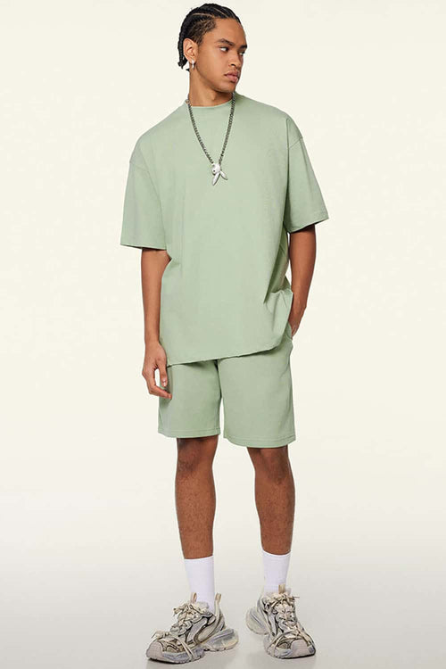 Oversized Cooling Raw-Edge Tech Tee - Halo Green