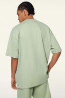 Oversized Cooling Raw-Edge Tech Tee - Halo Green