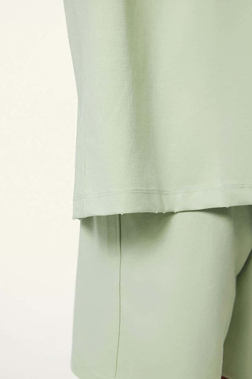 Oversized Cooling Raw-Edge Tech Tee - Halo Green