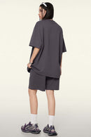 Oversized Cooling Raw-Edge Tech Tee - Raspberry Purple