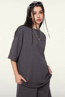 Oversized Cooling Raw-Edge Tech Tee - Raspberry Purple