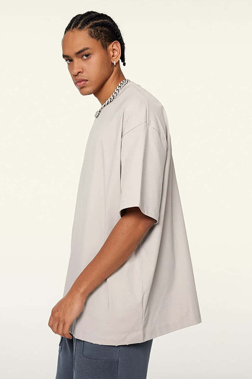 Oversized Cooling Raw-Edge Tech Tee - Sandy Apricot