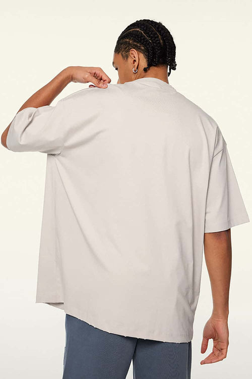 Oversized Cooling Raw-Edge Tech Tee - Sandy Apricot