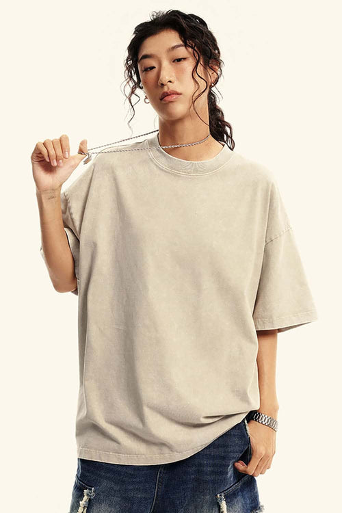 Heavyweight Wax-Dyed Vintage Cotton Tee - Vintage Dark Apricot