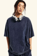 Heavyweight Wax-Dyed Vintage Cotton Tee - Vintage Royal Blue