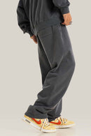 Vintage Wash Straight Sweatpants - Dark Gray