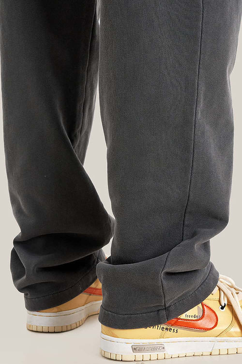 Vintage Wash Straight Sweatpants - Dark Gray