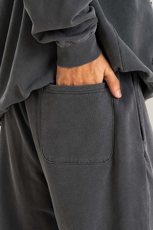 Vintage Wash Straight Sweatpants - Dark Gray