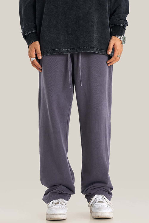 Vintage Wash Straight Sweatpants - Grape Purple