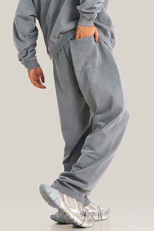 Vintage Wash Straight Sweatpants - Medium Gray