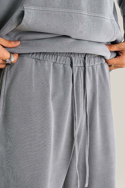 Vintage Wash Straight Sweatpants - Medium Gray