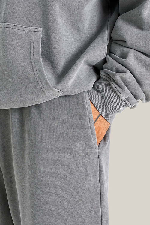 Vintage Wash Straight Sweatpants - Medium Gray