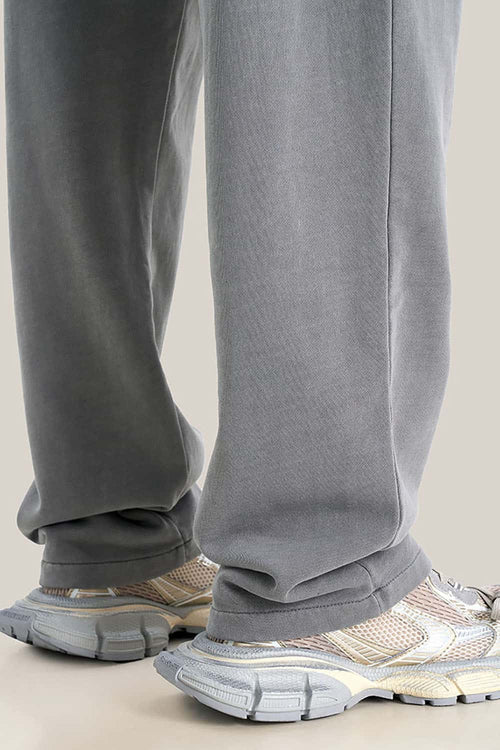 Vintage Wash Straight Sweatpants - Medium Gray