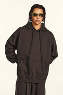 Heavyweight Solid Pullover Hoodie - Dark Brown