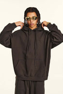 Heavyweight Solid Pullover Hoodie - Dark Brown