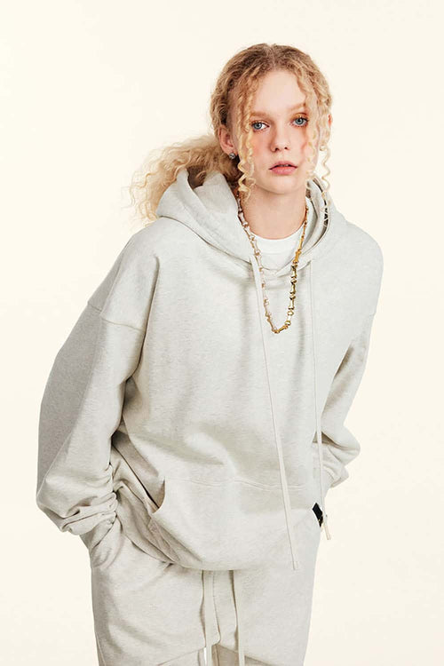 Heavyweight Solid Pullover Hoodie - Oat Gray