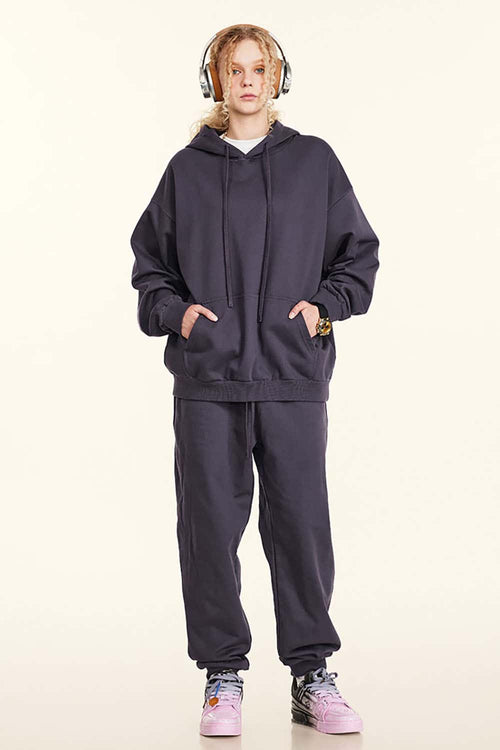 Heavyweight Solid Pullover Hoodie - Plum Purple