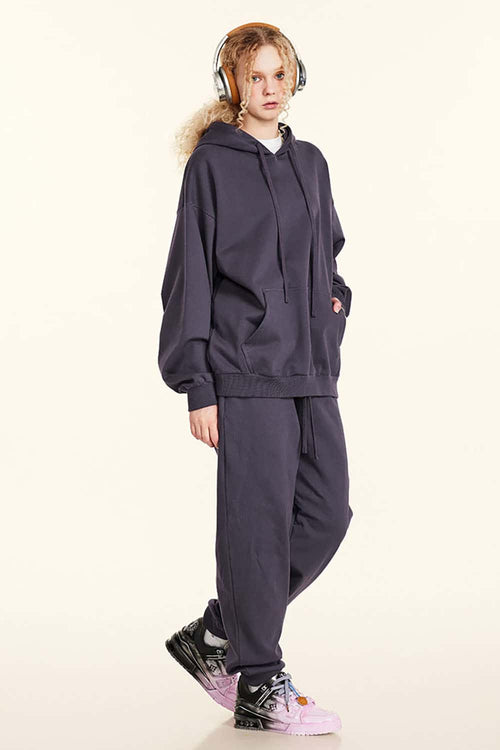 Heavyweight Solid Pullover Hoodie - Plum Purple