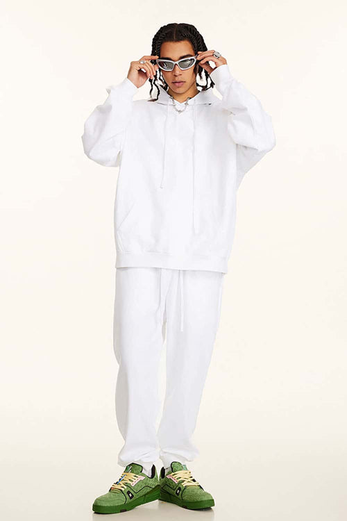 Heavyweight Solid Pullover Hoodie - Teeth White