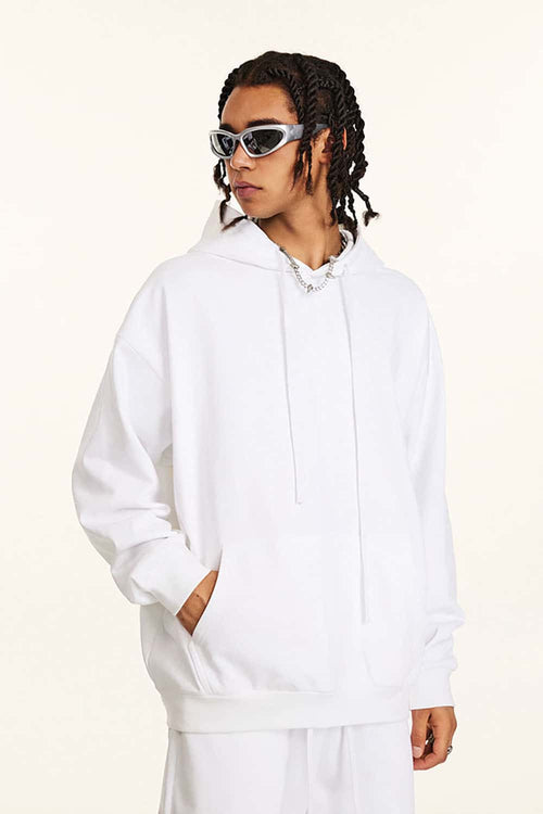 Heavyweight Solid Pullover Hoodie - Teeth White