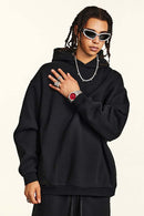Fleece-Lined Invisible Zip Hoodie - Black