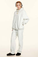 Fleece-Lined Invisible Zip Hoodie - Oat Gray