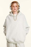 Fleece-Lined Invisible Zip Hoodie - Oat Gray