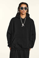 Heavyweight Fleece Solid Hoodie - Black