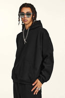 Heavyweight Fleece Solid Hoodie - Black