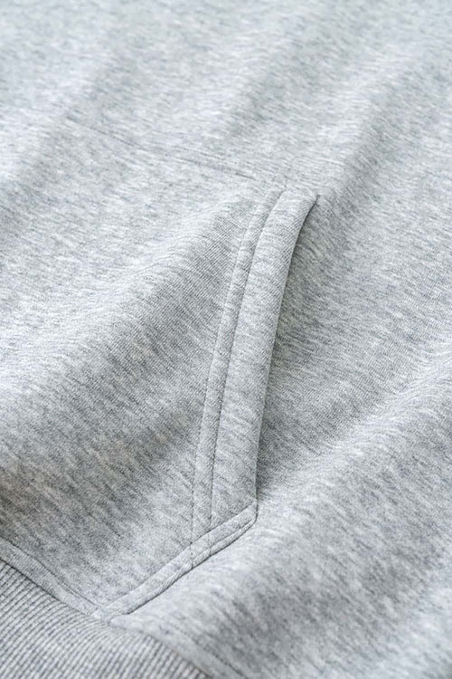Heavyweight Fleece Solid Hoodie - Flower Gray