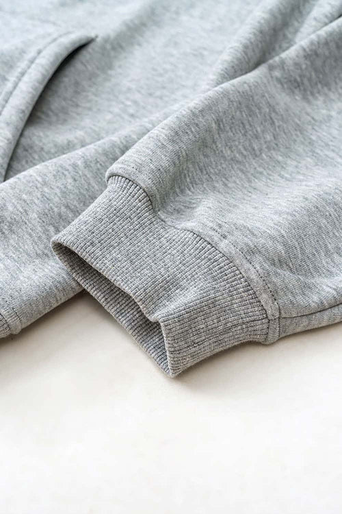 Heavyweight Fleece Solid Hoodie - Flower Gray