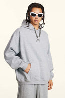 Heavyweight Fleece Solid Hoodie - Flower Gray