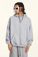 Heavyweight Fleece Solid Hoodie - Flower Gray