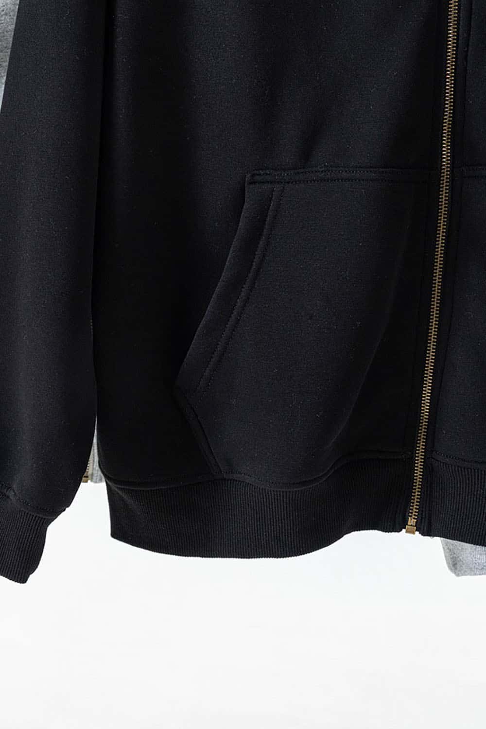 Loose-fit Solid Basic Fleece-Lined Zip-Up Hoodie Jacket
