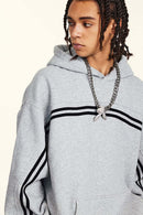 Washed Fleece Pullover Hoodie - Flower Gray