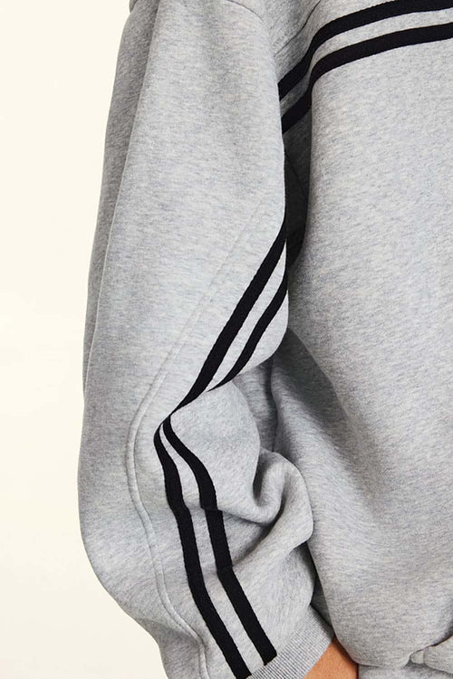Washed Fleece Pullover Hoodie - Flower Gray
