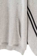 Washed Fleece Pullover Hoodie - Flower Gray