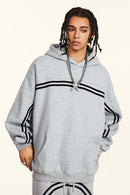Washed Fleece Pullover Hoodie - Flower Gray