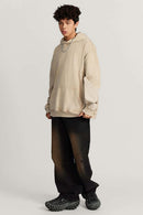 Heavyweight Distressed Wax-Dye Hoodie - Khaki