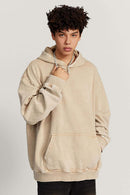 Heavyweight Distressed Wax-Dye Hoodie - Khaki