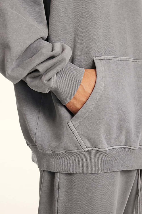Heavyweight Washed Vintage Hoodie - Medium Gray