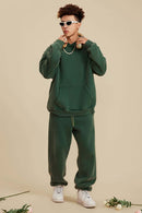 Washed Fleece Joggers - Blackish Green