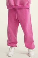 Washed Fleece Joggers - Rose Pink