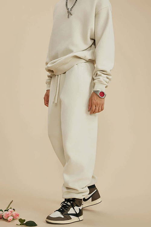 Vintage Washed Fleece Joggers - Gray Apricot