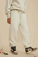 Vintage Washed Fleece Joggers - Gray Apricot