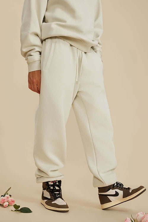 Vintage Washed Fleece Joggers - Gray Apricot