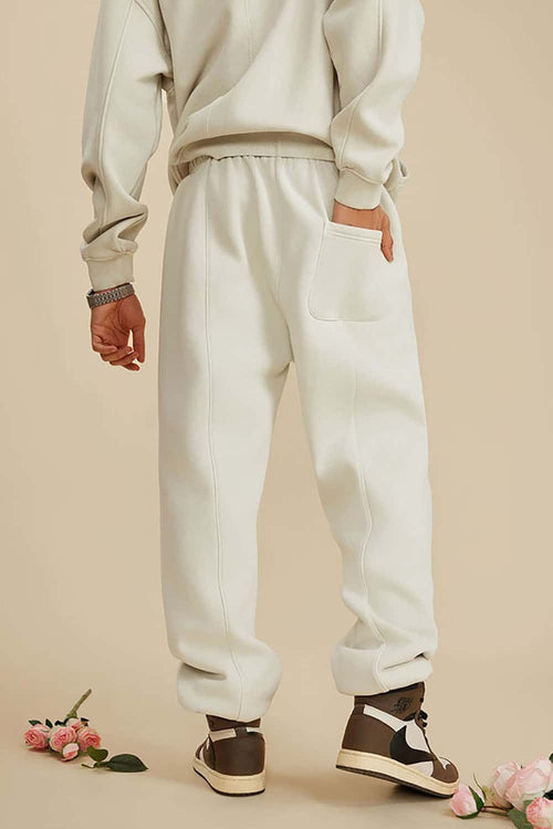 Vintage Washed Fleece Joggers - Gray Apricot