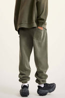 Vintage Washed Fleece Joggers - Grayish Green
